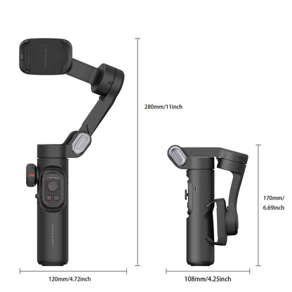 Gimbal Stabilizer for Smartphone with Fill Light for Iphone & Android